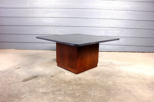 Mid Century Slate Top Coffee Table By Fred Kemp For Founders Walnut Base Atomic Modern Retro End 50's 60's
