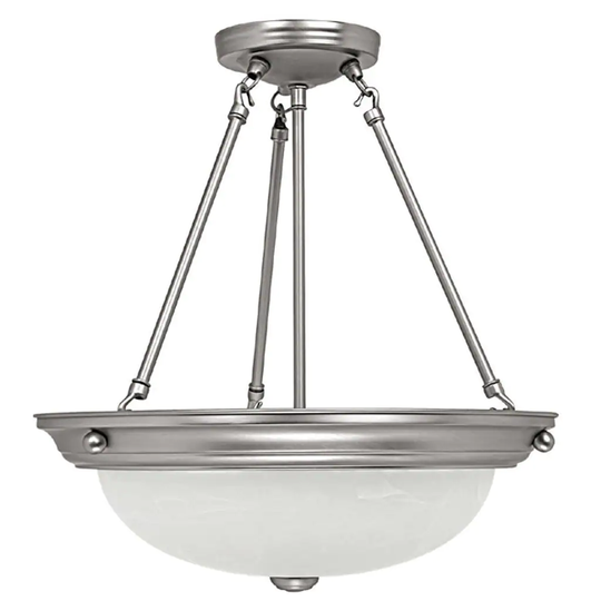 3-light Matte Nickel Semi-Flush Mount - Matte Nickel