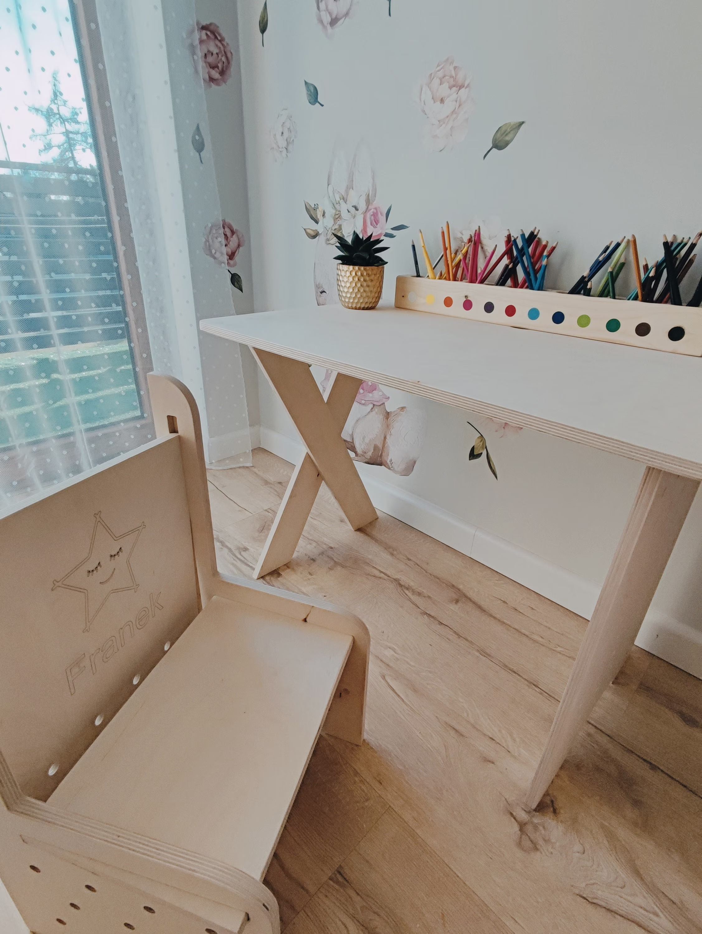 Wooden Montessori Pencil Holder, Crayons Organizer, Organizer For Crayons, 10 Colours Holder