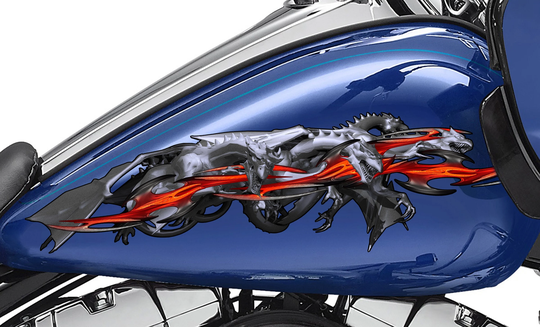 Dragons Bike Decals, Lizard Full Color Side Graphics, 3D Motorcycle Vinyl, Racing Decor