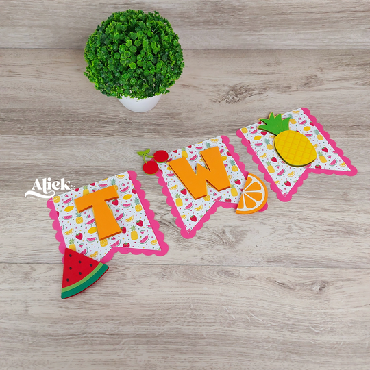 Tutti Frutti High Chair Banner, Birthday, Decore, Decorations