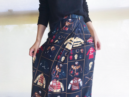 Vintage Skirt Coat Pattern Hat Sports Wrapped Maxi Pencil Wrap Fun Size M