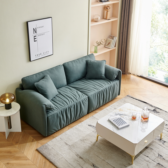 Sofa Living Room Couch Nano-fabric Lines Upholstered Deep Seat Loveseat