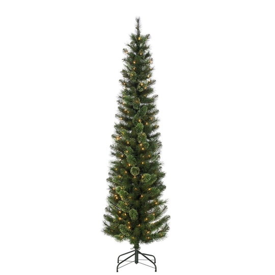 Gerson 7.5' Prelit Cashmere Pencil Artificial Christmas Tree