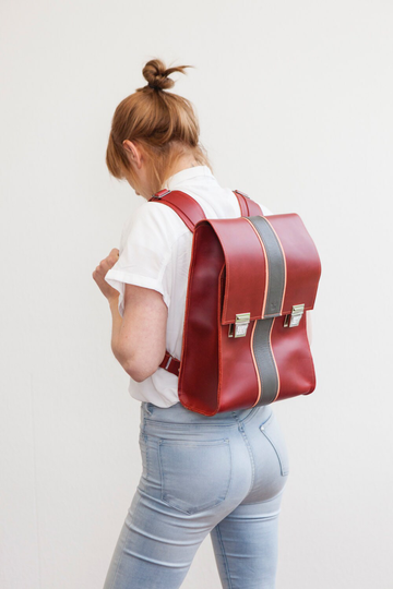 Leather Rucksack Backpack Made Of Genuine Leather, Unisex