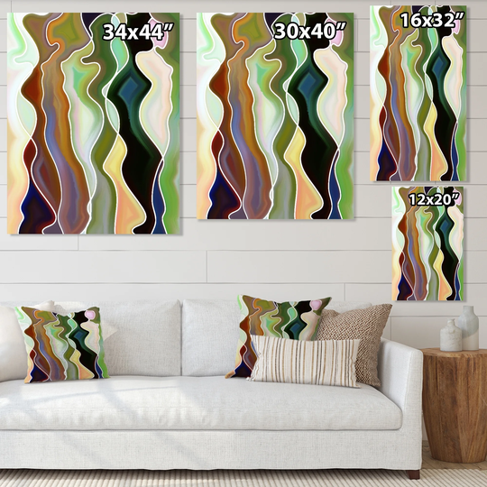 Designart 'Abstract Colorful Female Curves' Glam Canvas Wall Art Print