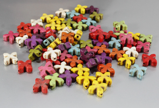 Colorful Cross Beads For Jewelry Making Stone Spring Color Jewelry Supplies Findings Bracelet Synthetic Turquoise
