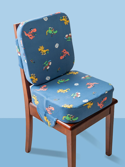 Chair Booster Seat Cushion W/strap, Children Dine Pad Pillow, Kids Toddler Pads W/Buckle, Thick Sponge Adjustable Square 15"