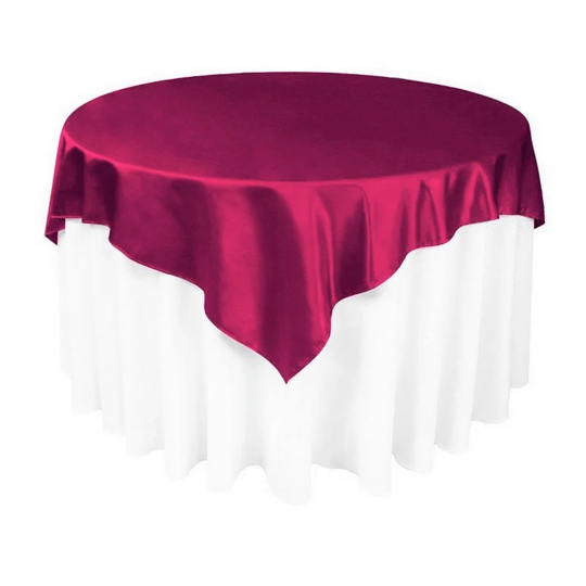 Fuchsia Satin Table Overlay 58''x58''