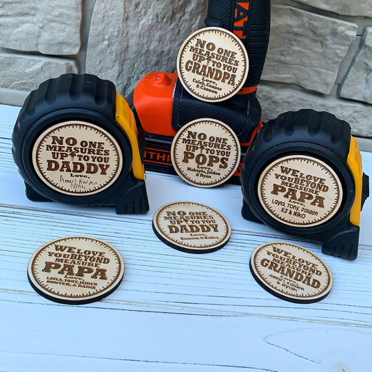 Fathers Day Customized Measuring Tapes | Personalized Tools For Him No One Measures Up To You