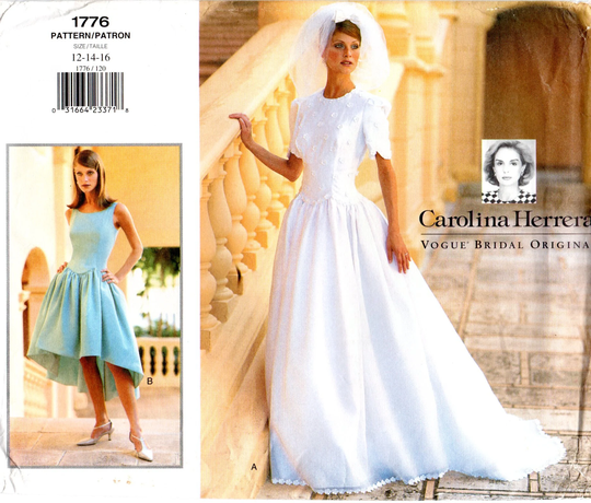Carolina Herrera Vogue 1776 Bridal Gown & Bridesmaid Dress Pattern Choose Size