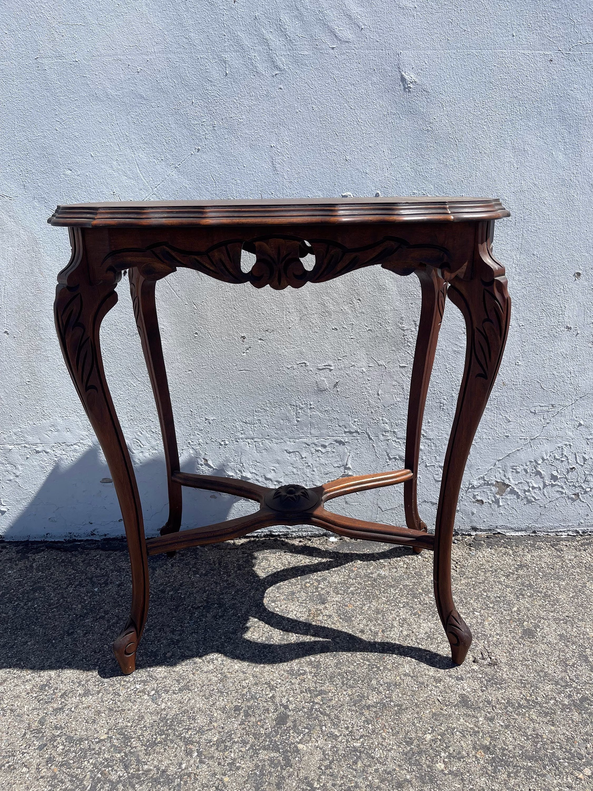 Antique Wood Table Rococo French Provincial Accent Side End Queen Anne Carved Shabby Chic Vintage Entry Neoclassical Custom Paint Avail