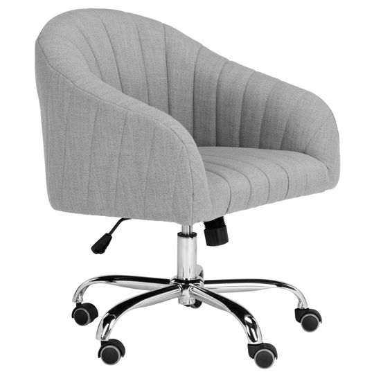 SAFAVIEH Themis Linen Chrome Leg Swivel Office Chair - 24" x 22" x 32.3"