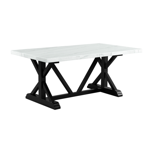 Picket House Furnishings Stratton 70" Marble Standard Height Dining Table