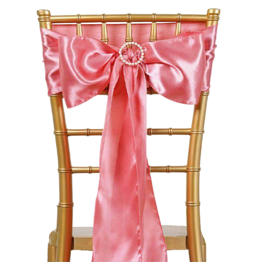 5 Pack - 6"x106" Rose Quartz Satin Chair Sashes