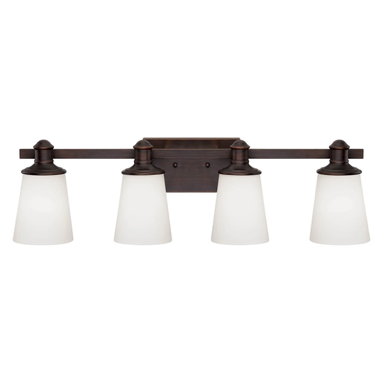 Millennium Lighting Cimmaron 4 Light Reversible Vanity with Etched White Glass