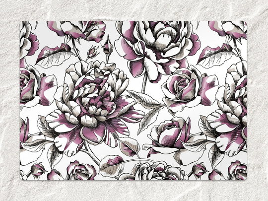 Roses Pink Chair Mat, Purple Protective Brown Splat Floral Vinyl Floor Office Decor, Room Rug, Kids Decor