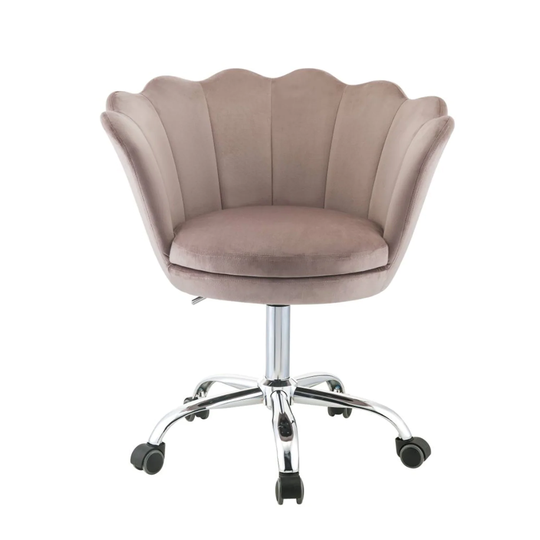 Upholstered Adjustable Office Chair in Rose Quartz