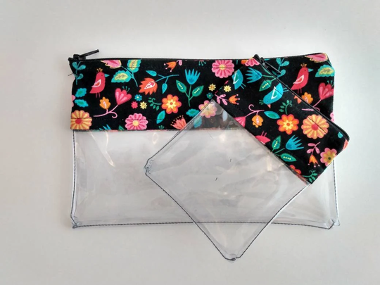 Zipper Bag, Bag Set, Pouch, Clear Pencil Vinyl Project Makeup Cosmetic
