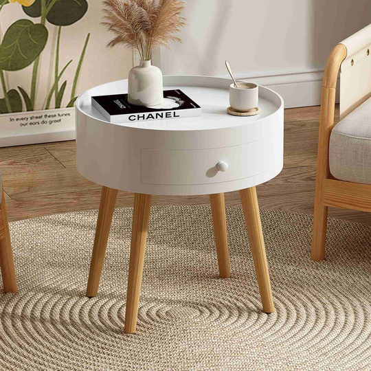 18"H Storage Drawer Bedside Table Bedside Table Sofa Side Coffee Table