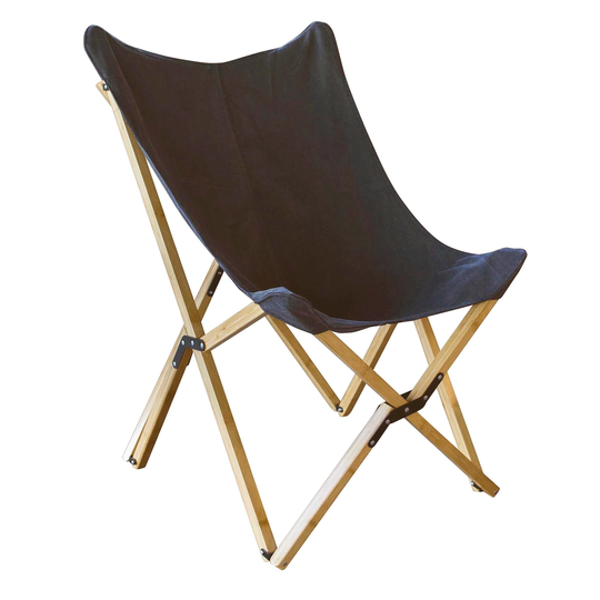 Canvas and Bamboo Black Butterfly Chair