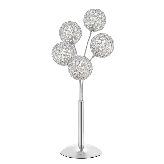 Finesse Decor Thailand Crystal Domes Chrome Base 5-light Table Lamp - Table Lamp