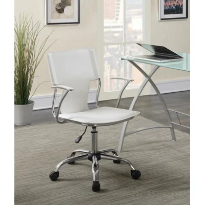 Adjustable Height Office Chair White And Chrome By Coaster