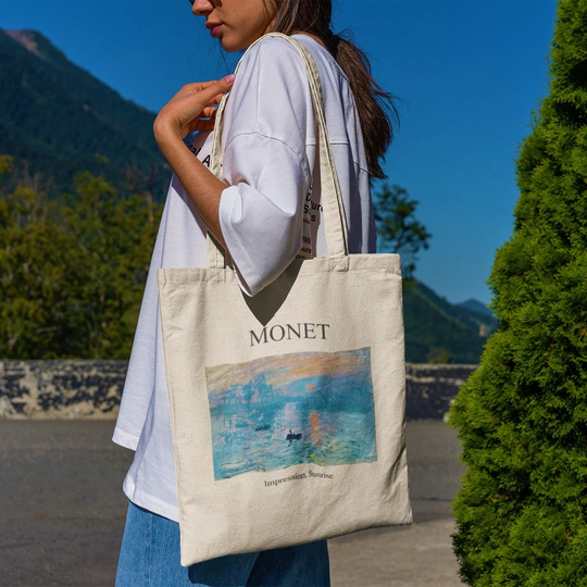 Monet Impression Sunrise Tote Bag -Aesthetic Tote Bag, Artsy Bag, Art Bag, Aesthetic Tote, Monet Bag, Monet Gift, Monet
