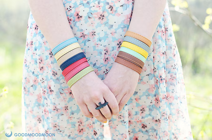 Colorful Leather Bracelet Boho Set Vegan Women Custom Color Gift For Friend Leather Bangle