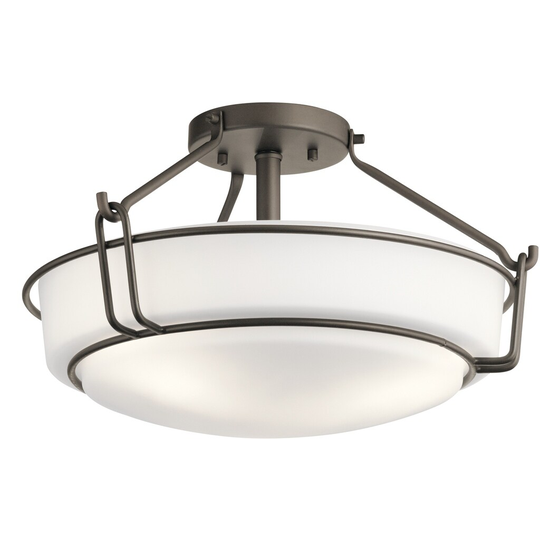 Kichler Lighting Alkire Collection 3-light Olde Bronze Semi-Flush Mount