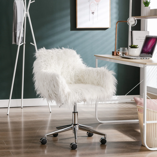Nestfair Modern Faux Fur Makeup Vanity Home Office Chair