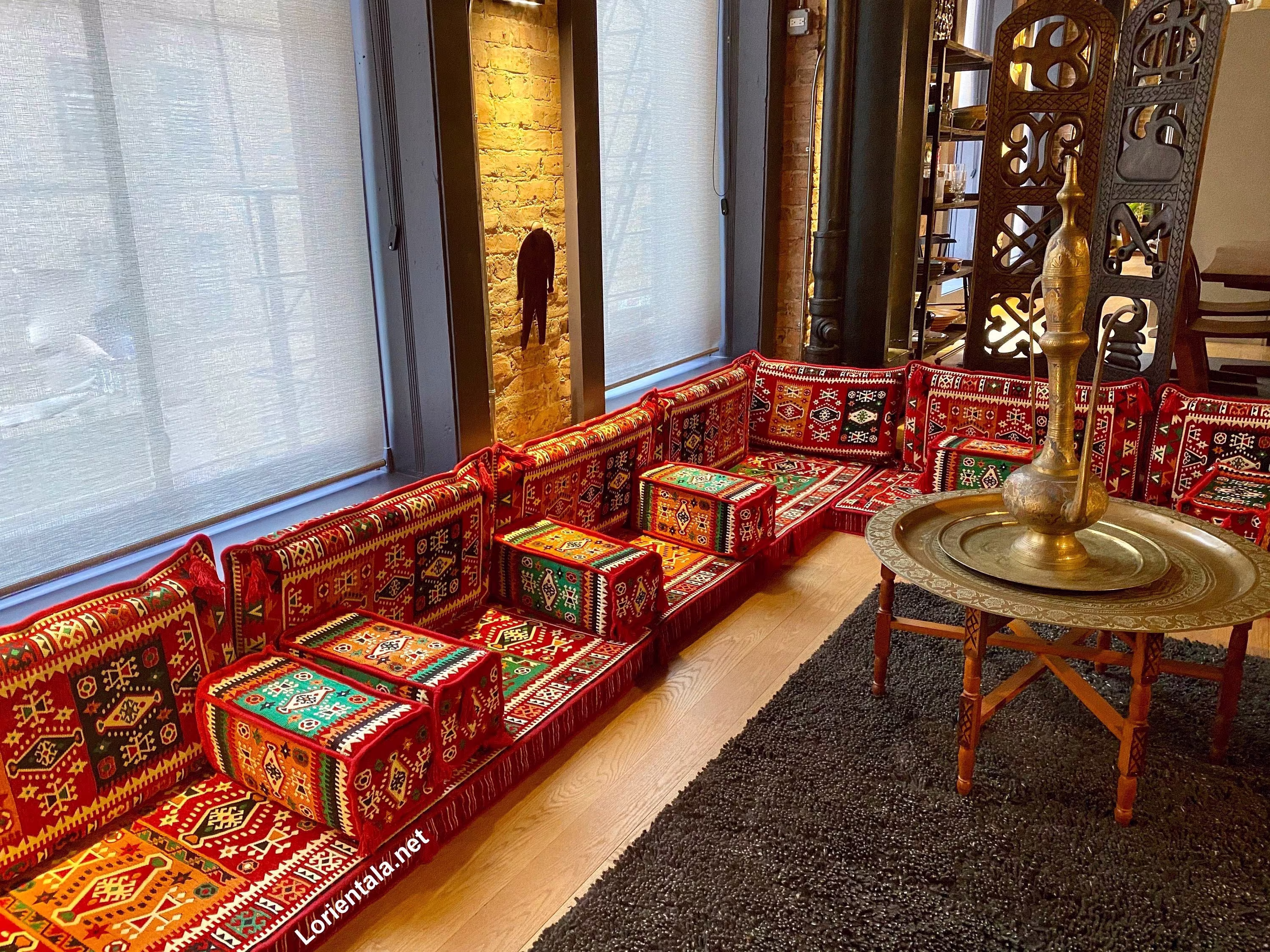 Big L Shaped Oriental Floor Seating Sofa Pillows Fabric Cushions Turkish Arabic Majlis Rug Home Decor Moroccan Furniture Set