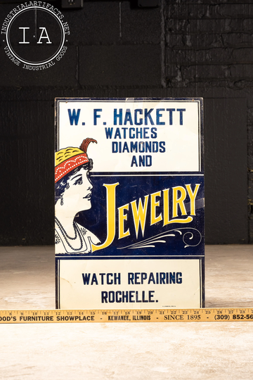 Antique W. F. Hackett Jewelry Repair Sign