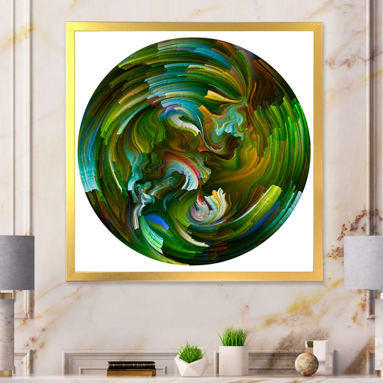 Designart 'Circle Colorful Liquid Color IX' Modern Framed artwork