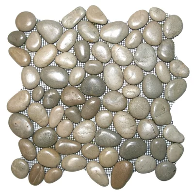 Amazon Random Sized Natural Stone Mosaic Tile in Java Tan