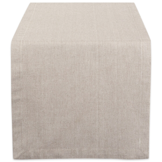 108" Stone Brown Solid Woven Chambray Table Runner