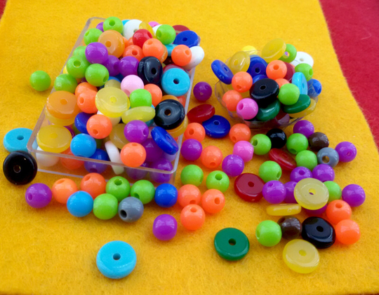 Colorful Acrylic Beads, 60 Beads Color Mix, Colorful Cheap Bead Beads, Multicolored Beads, Color Mix