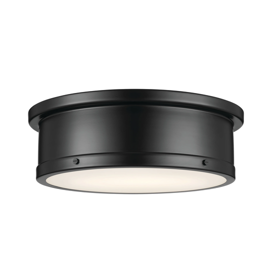 Kichler Lighting Serca 18 in. 3-Light Black Flush Mount Light