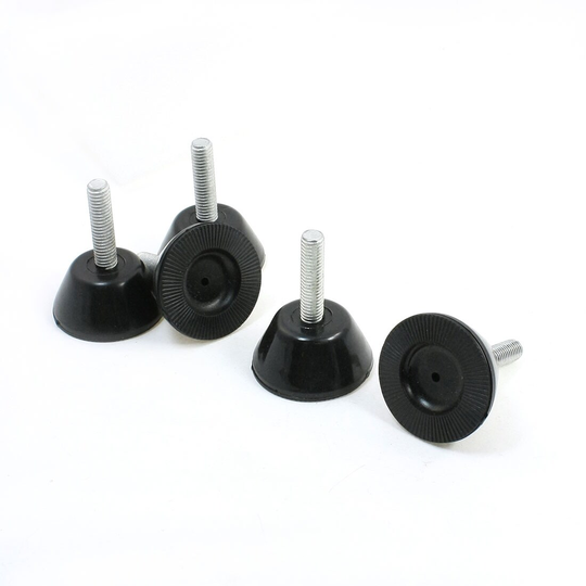 5 Pcs M8 x 30 Thread 40mm Dia Rubber Base Leveling Feet Mounts - Color