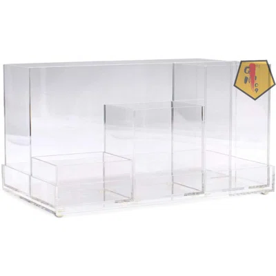Acrylic Desk Organizer- 5 Pieces- Clear Desk Accessories Organizer Pen Pencil Holder Office Desktop Organizer Set