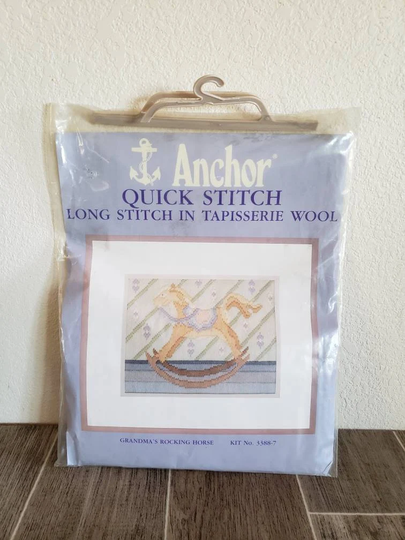 Vintage Anchor Brand Quick Stitch Long Rocking Horse Kit | 3388-7 Crewel Type