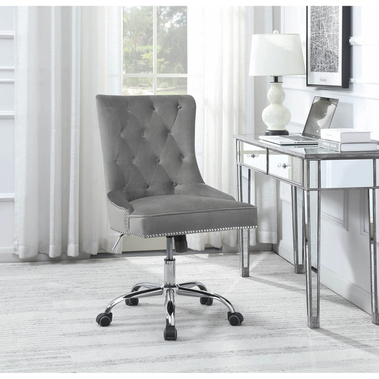 Mallard Bank Grey Height-adjustable Office Chair with Casters