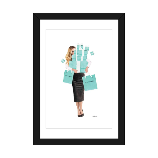 iCanvas "Girl Overloaded, Teal And Black Pencil" by Amanda Greenwood