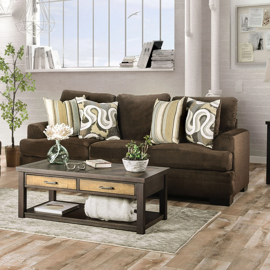 Furniture of America Klio Traditional Solid Wood Padded Sofa
