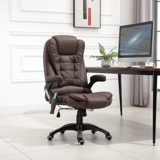 Vinsetto Ergonomic Vibrating Executive Massage Office Chair, with Wheels, Adjustable Height, Leatheraire Fabric