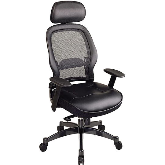 Professional Black Breathable Mesh Office Chair with Adjustable Headrest