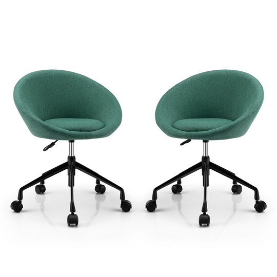 Gymax Set of 2 Swivel Home Office Chair Adjustable Accent Chair w/