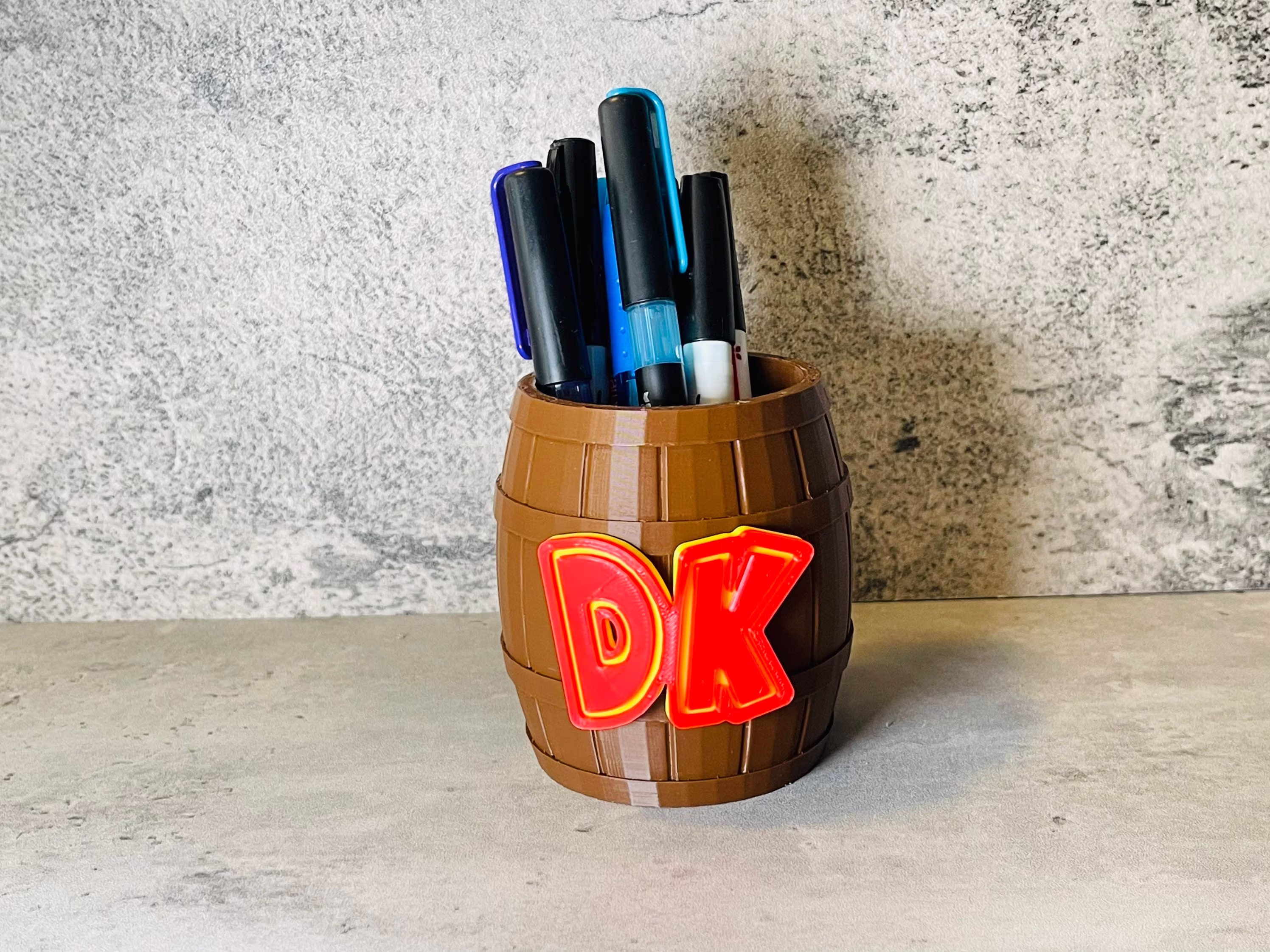 Donkey Kong Barrel Pen & Pencil Holder | Makeup Brush Marker Case