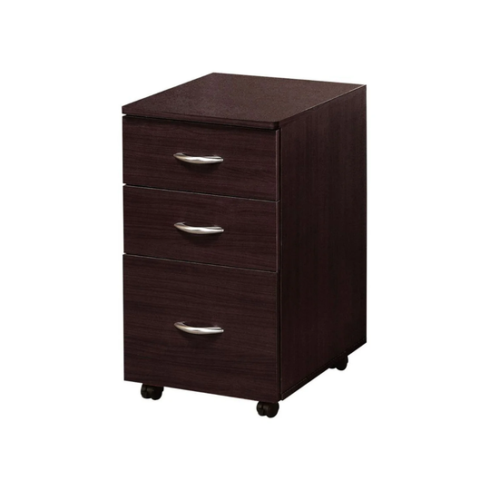 Wooden Cabinet with 3 Drawers in Espresso Finish