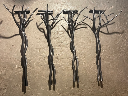 Forged Iron Twisted Branch Table Legs For Wooden Tops, Rustic Modern Dining Room Legs